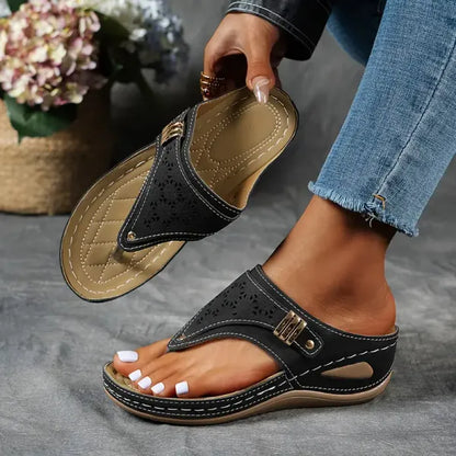 Liadan Wedge Thong Sandals with Open Toe