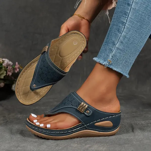 Liadan Wedge Thong Sandals with Open Toe