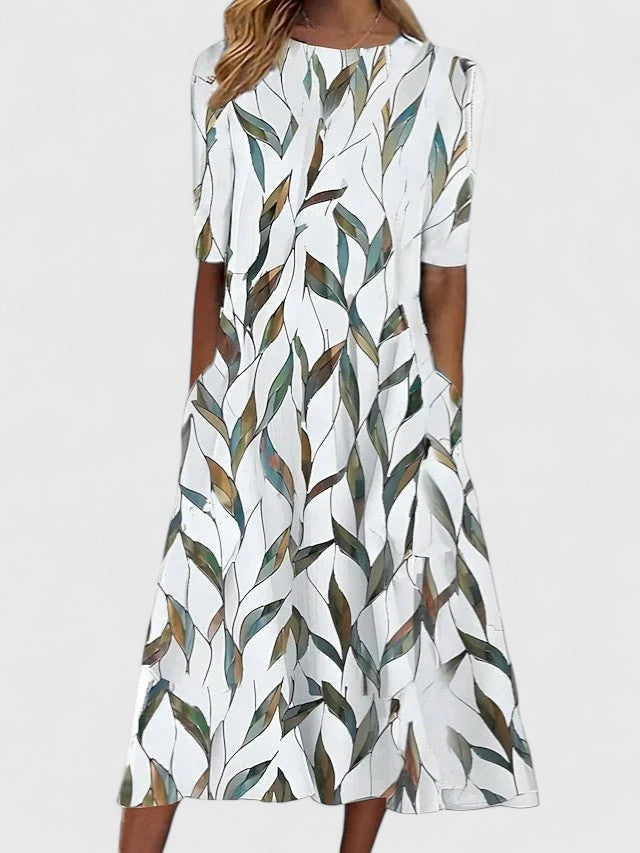 Swanhilde Floral A-Line Midi Dress