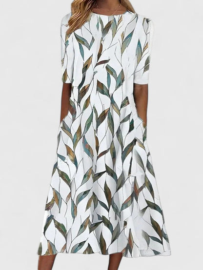 Swanhilde Floral A-Line Midi Dress