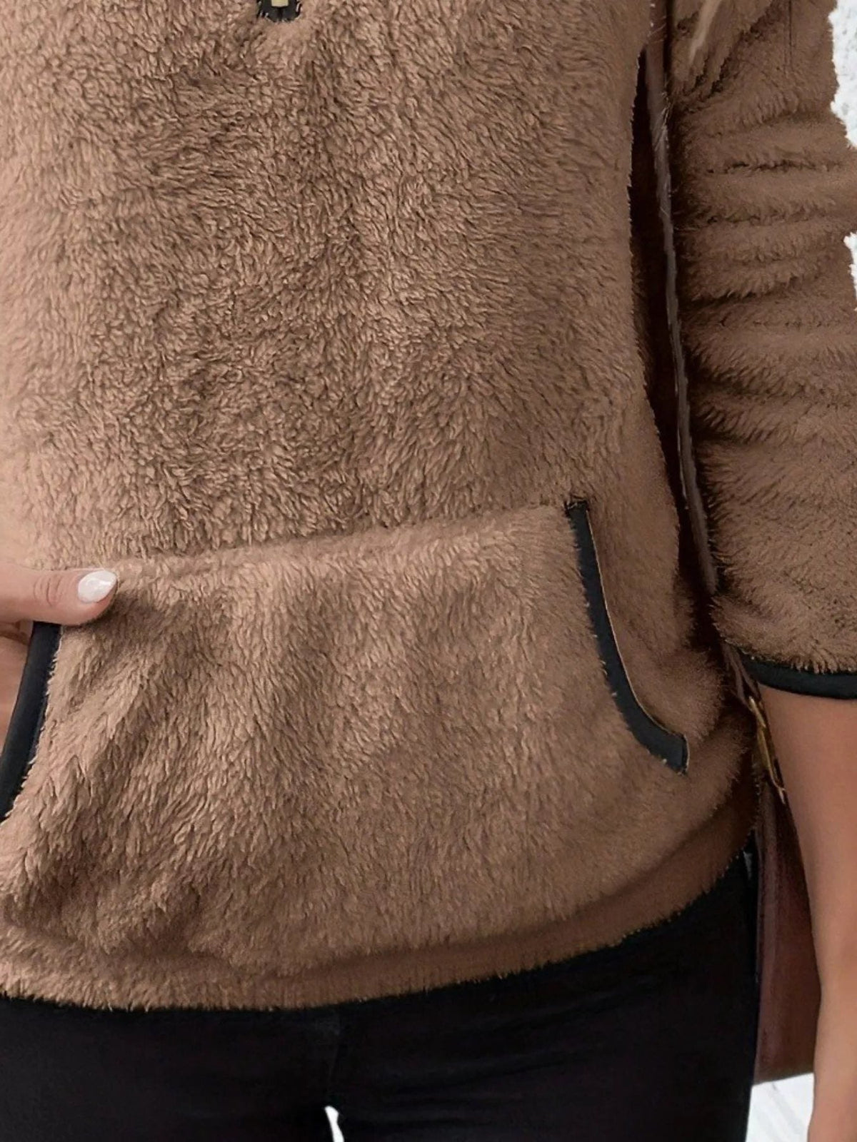 Blanchefleur Fuzzy Half-Zip Pullover Sweater