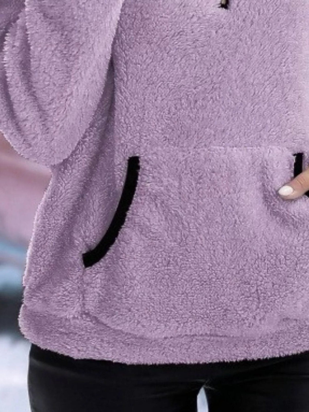 Blanchefleur Fuzzy Half-Zip Pullover Sweater