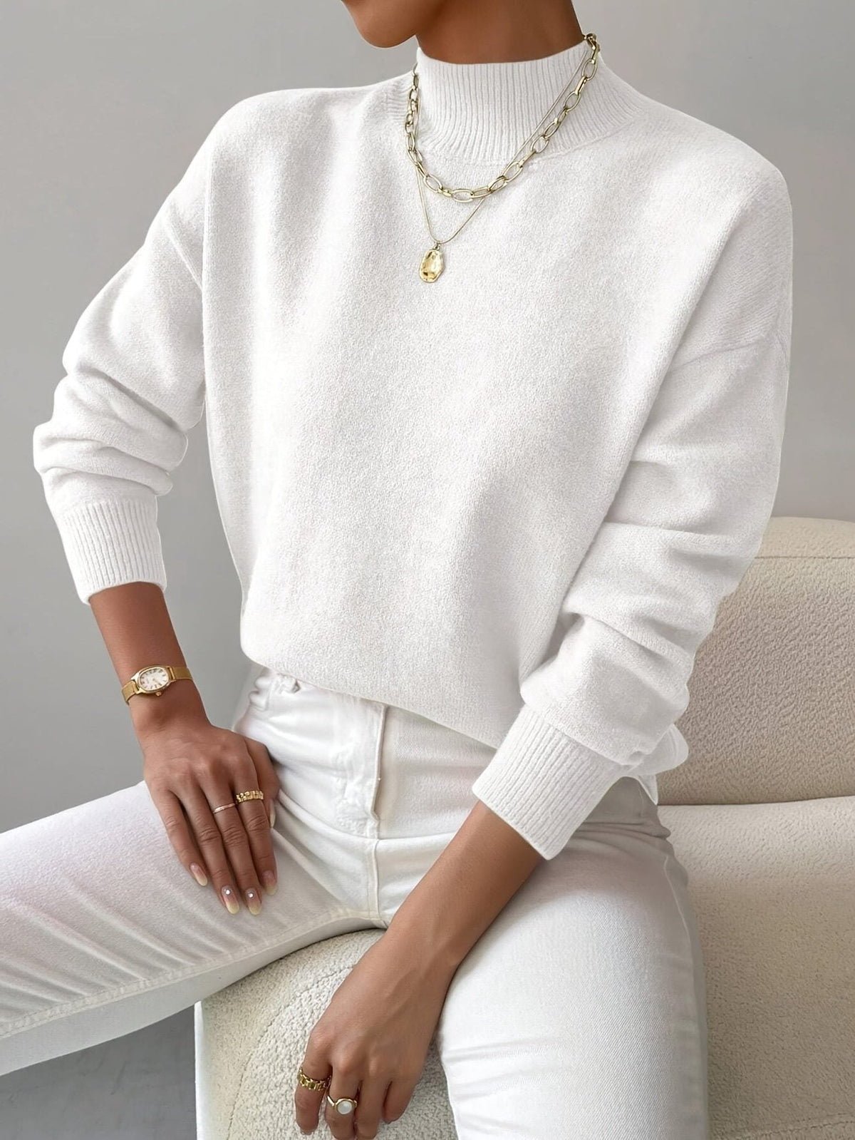 Lienor Ribbed Knit Roll Neck Sweater