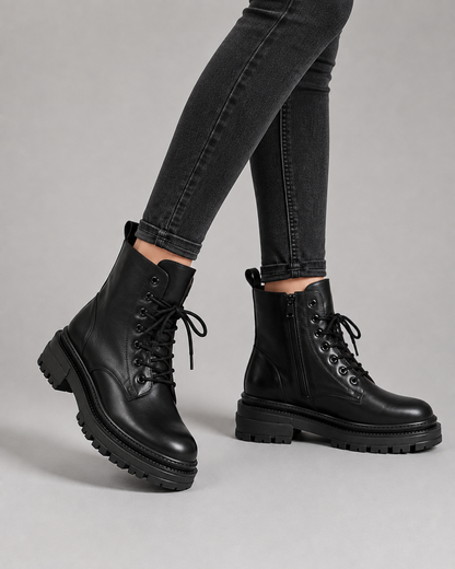 Perpetue Lace-Up Ankle Snow Boots for Winter