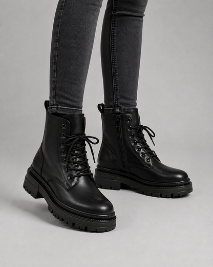 Perpetue Lace-Up Ankle Snow Boots for Winter