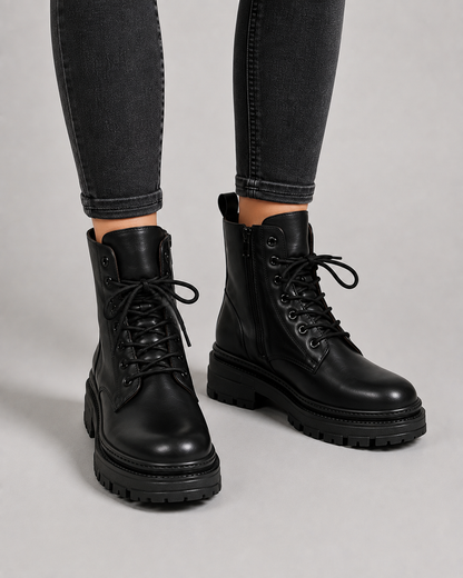 Perpetue Lace-Up Ankle Snow Boots for Winter