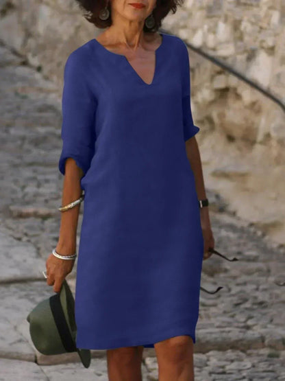 Halldora V-Neck Shift Dress