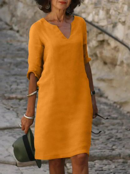 Halldora V-Neck Shift Dress