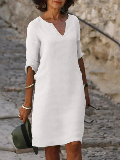 Halldora V-Neck Shift Dress