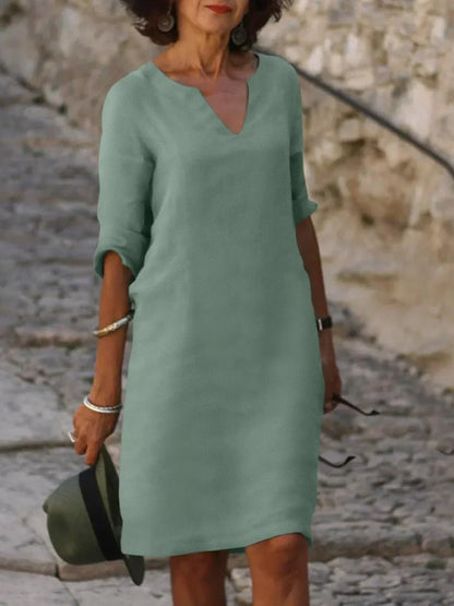 Halldora V-Neck Shift Dress