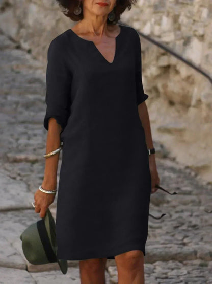 Halldora V-Neck Shift Dress