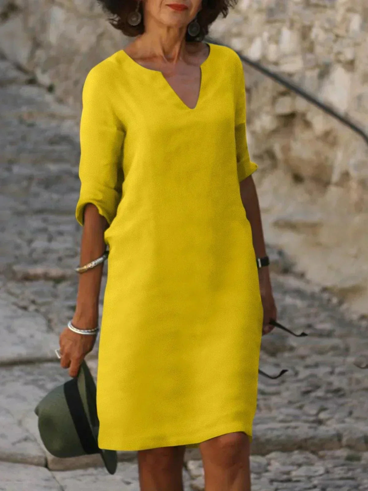 Halldora V-Neck Shift Dress