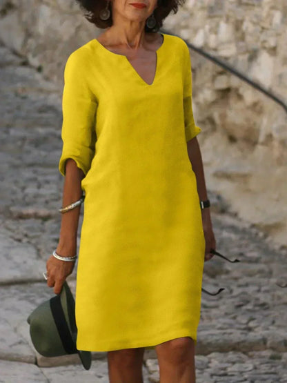 Halldora V-Neck Shift Dress