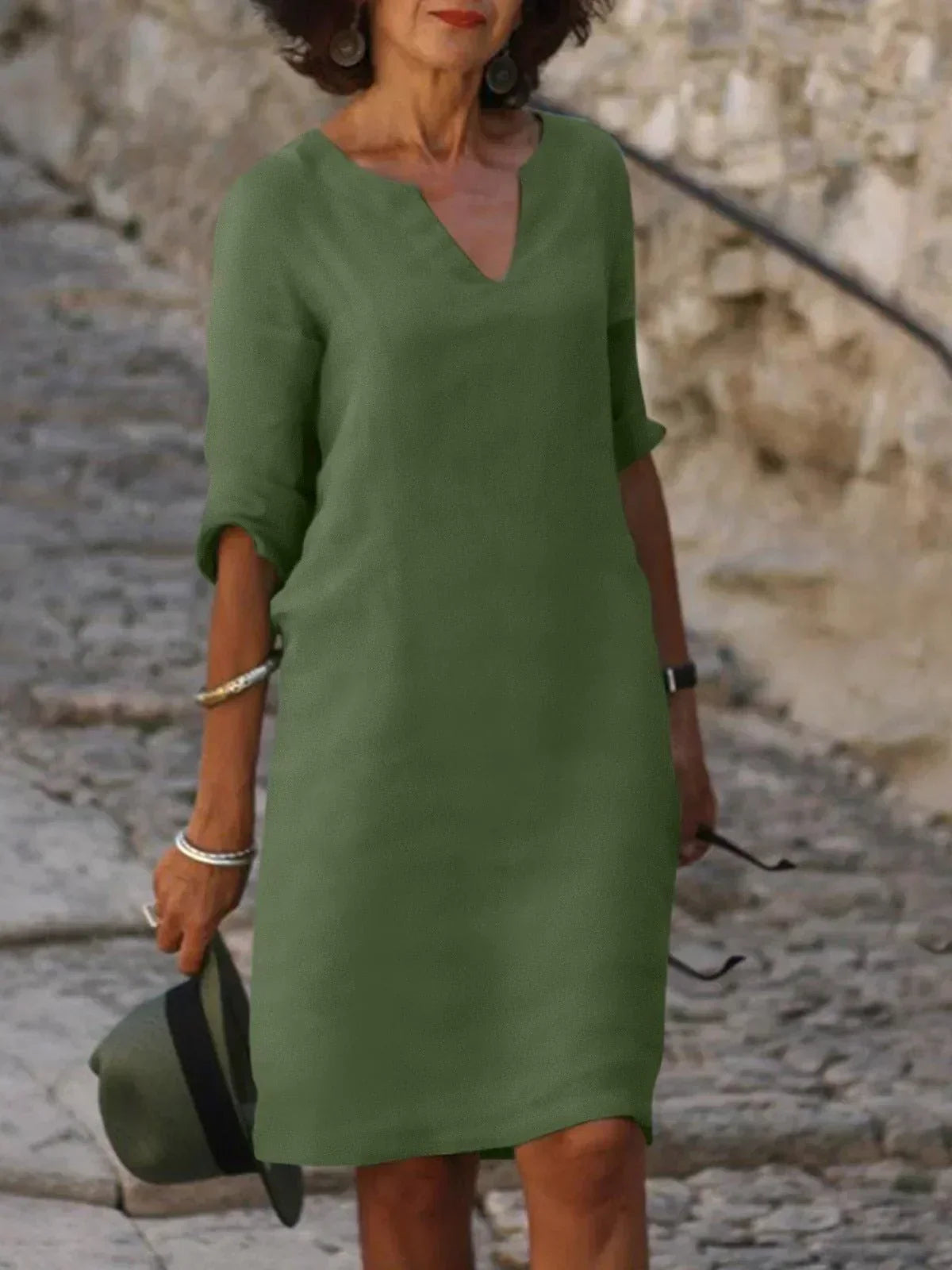 Halldora V-Neck Shift Dress