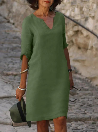 Halldora V-Neck Shift Dress