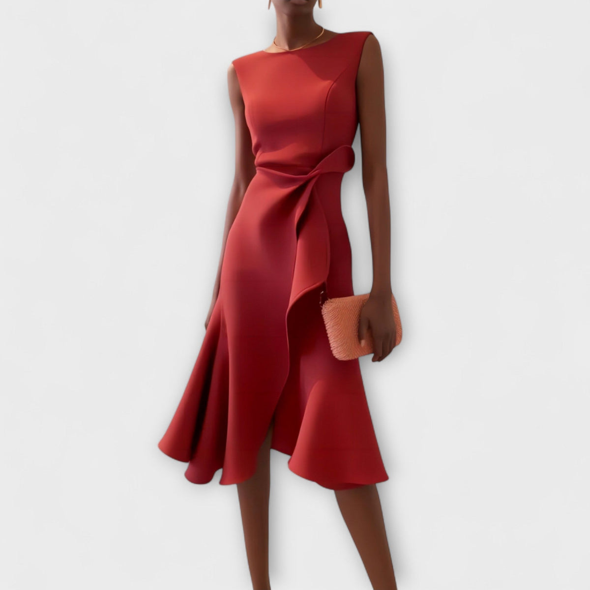 Kazimiera Asymmetric Sleeveless Midi Dress