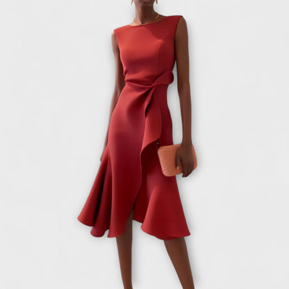 Kazimiera Asymmetric Sleeveless Midi Dress