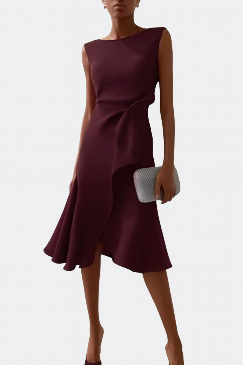 Kazimiera Asymmetric Sleeveless Midi Dress