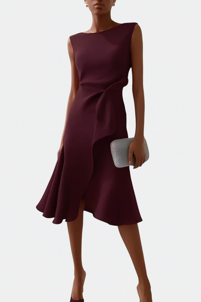Kazimiera Asymmetric Sleeveless Midi Dress