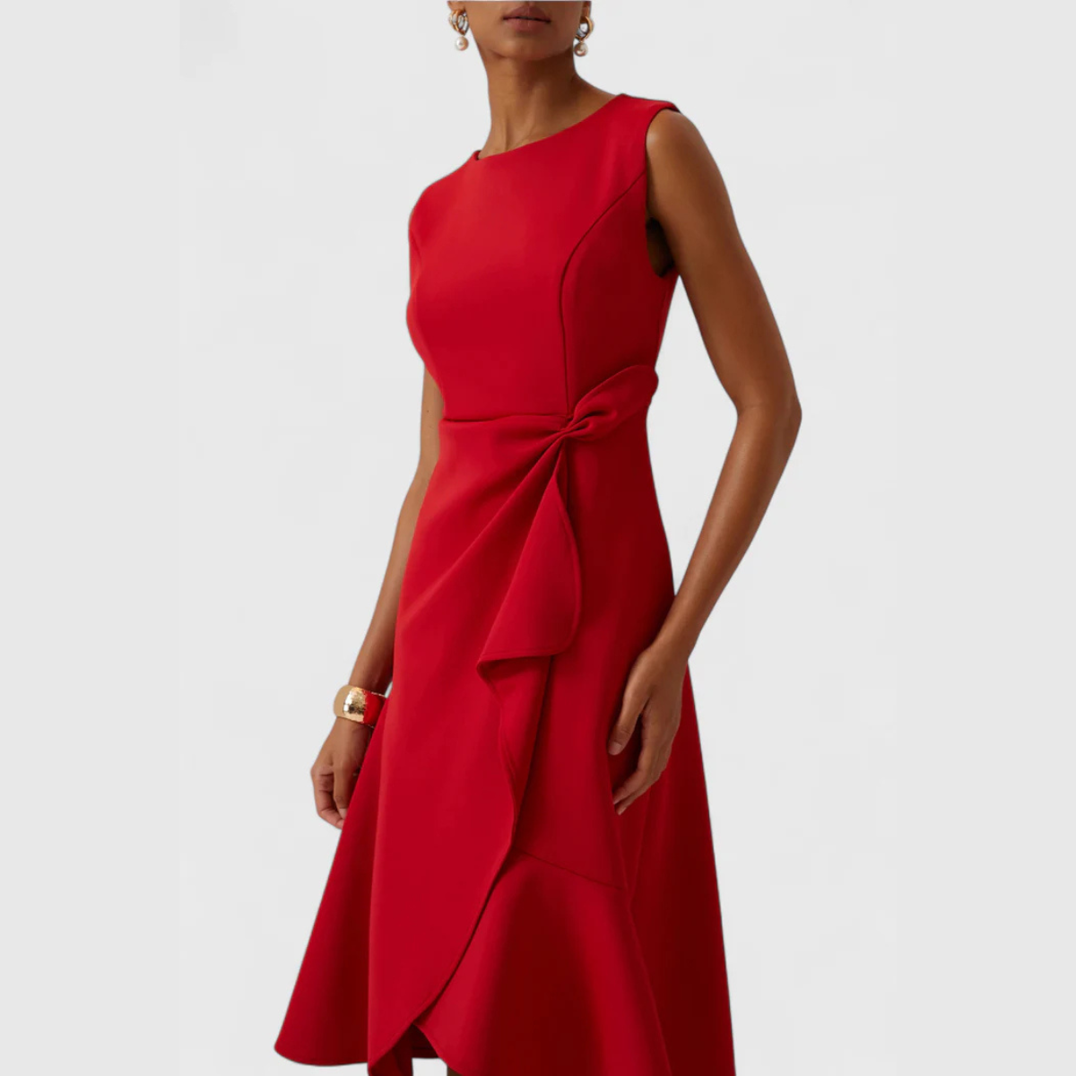 Kazimiera Asymmetric Sleeveless Midi Dress