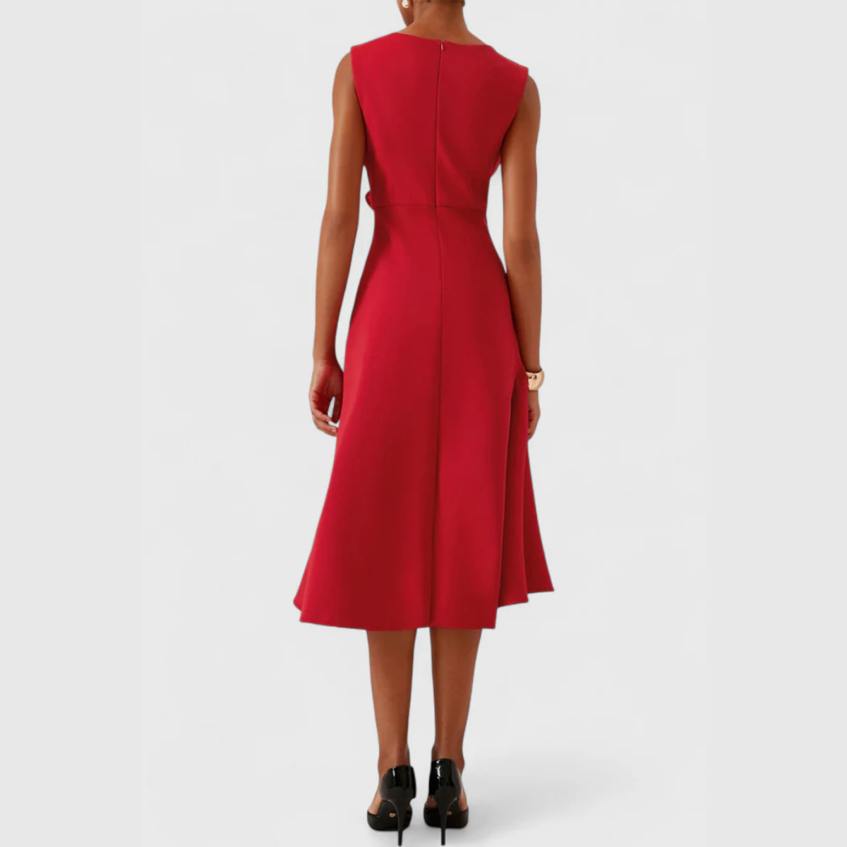 Kazimiera Asymmetric Sleeveless Midi Dress
