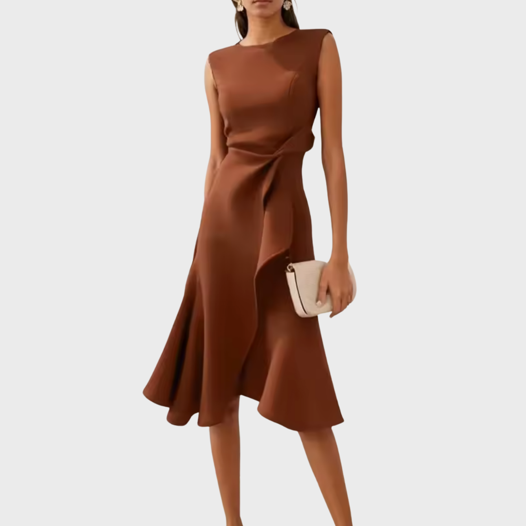 Kazimiera Asymmetric Sleeveless Midi Dress