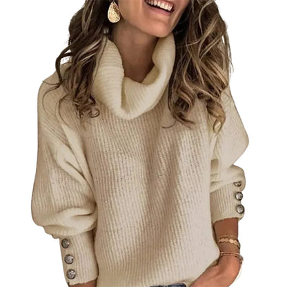 Arsende Ribbed Knit Cowl Neck Sweater