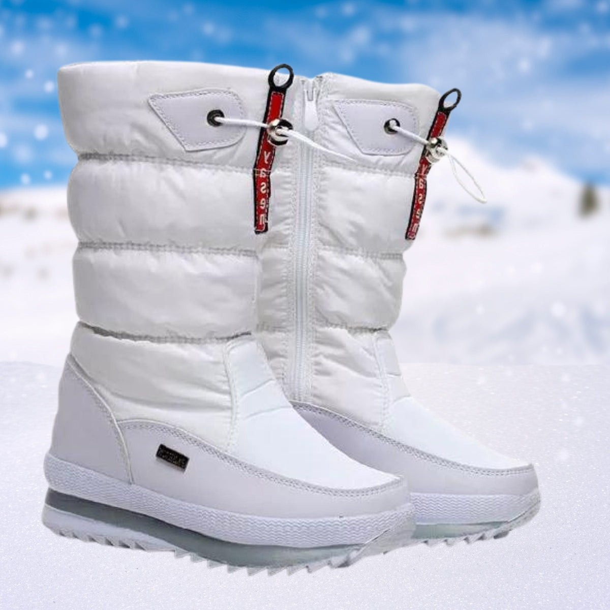 Viviane Lace-Up Winter Boots for Snow Days, White