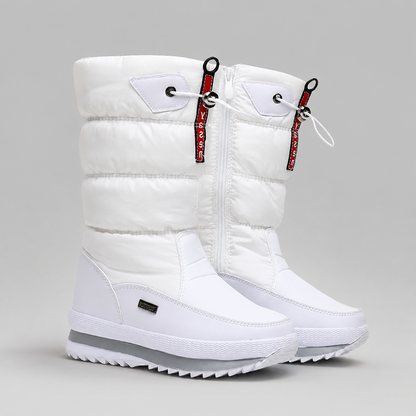 Viviane Lace-Up Winter Boots for Snow Days, White