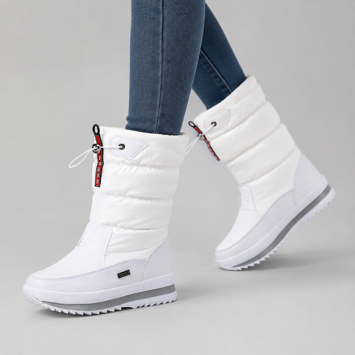 Viviane Lace-Up Winter Boots for Snow Days, White