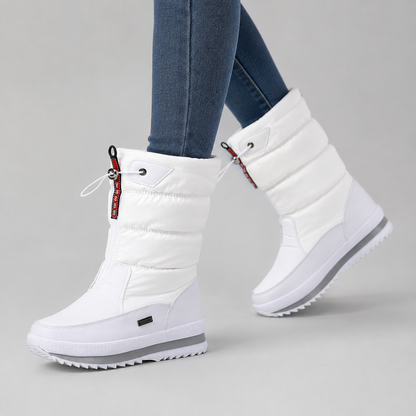 Viviane Lace-Up Winter Boots for Snow Days, White