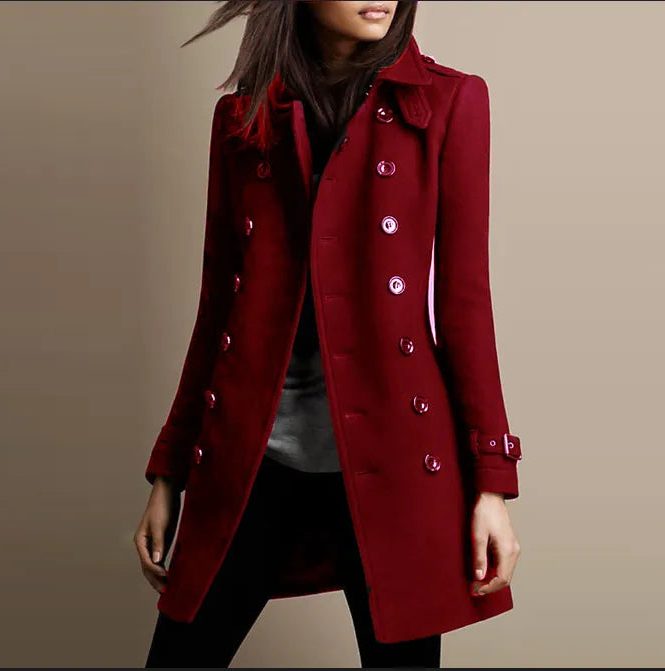 Cecilya Double-Breasted Coat for Winter