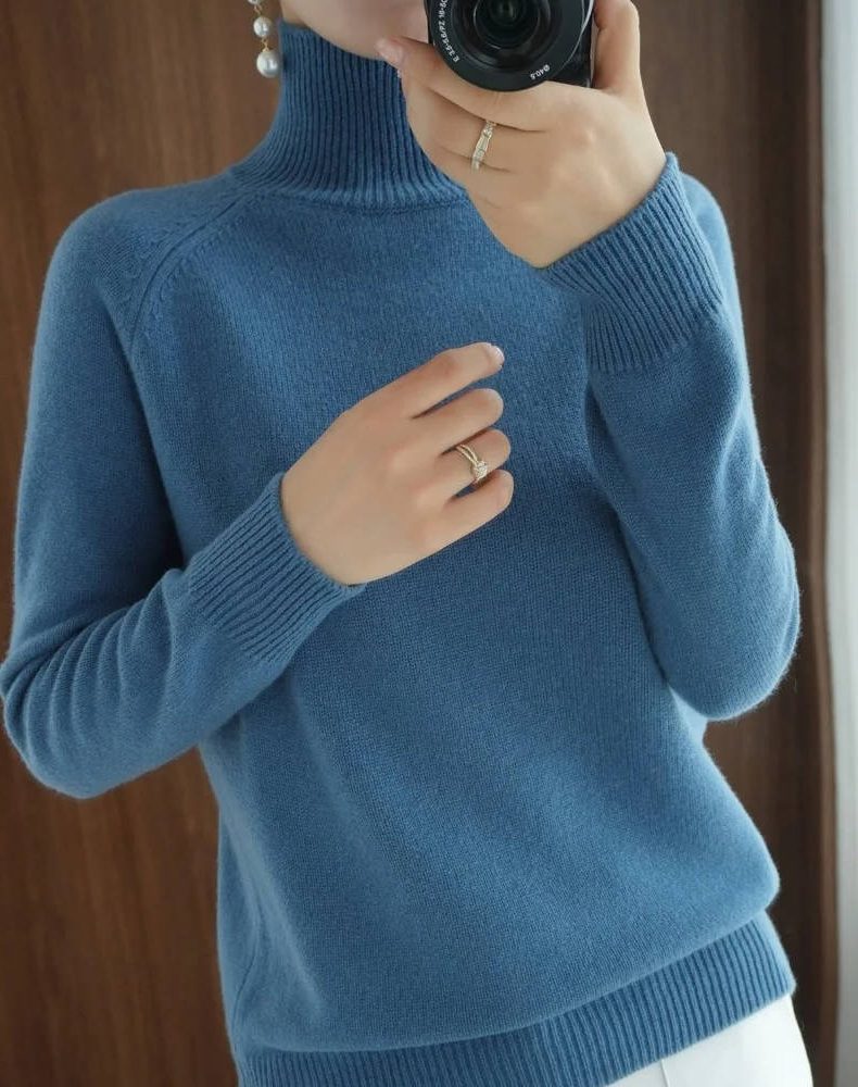 Fredegonde Ribbed Knit Roll Neck Sweater