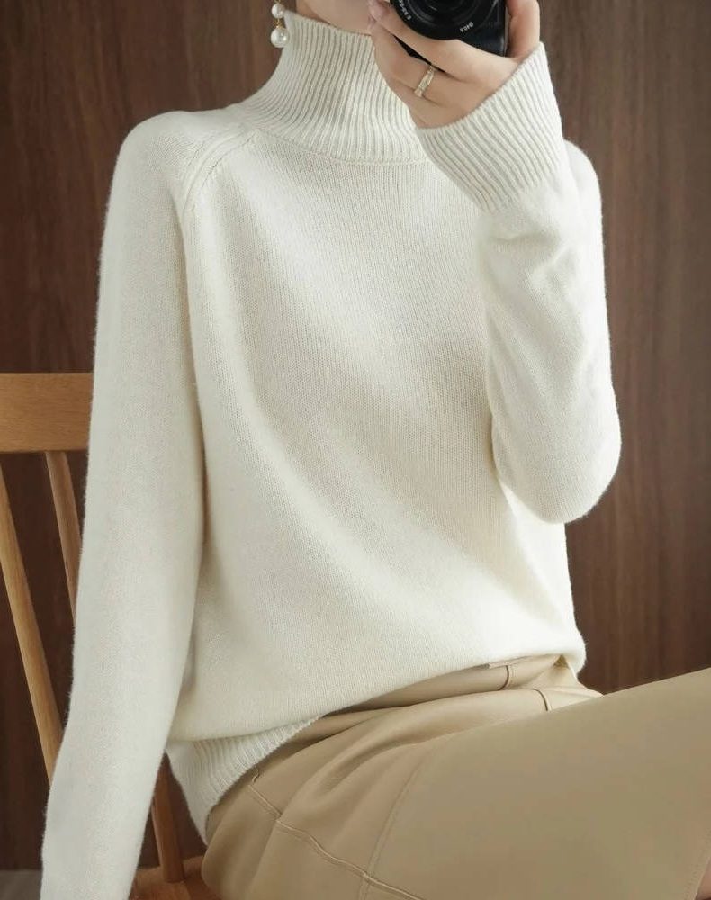 Fredegonde Ribbed Knit Roll Neck Sweater