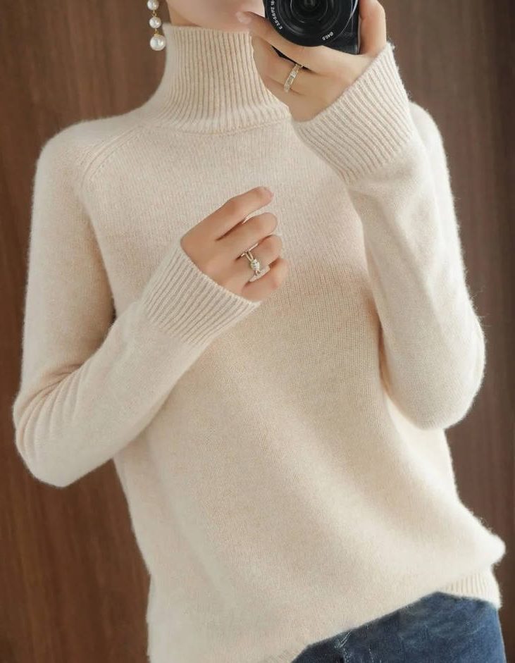 Fredegonde Ribbed Knit Roll Neck Sweater