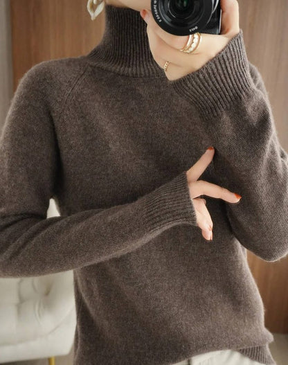 Fredegonde Ribbed Knit Roll Neck Sweater