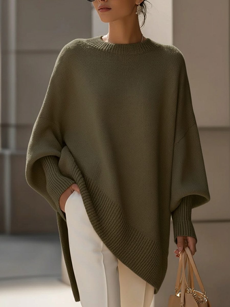 Petronel Ribbed Knit Longline Pullover