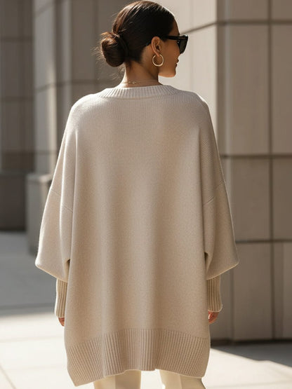 Petronel Ribbed Knit Longline Pullover