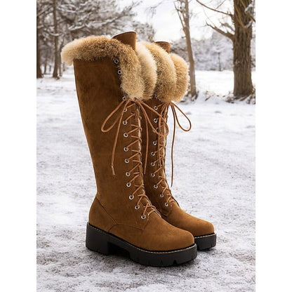Osanne Lace-Up Platform Knee-High Winter Boots