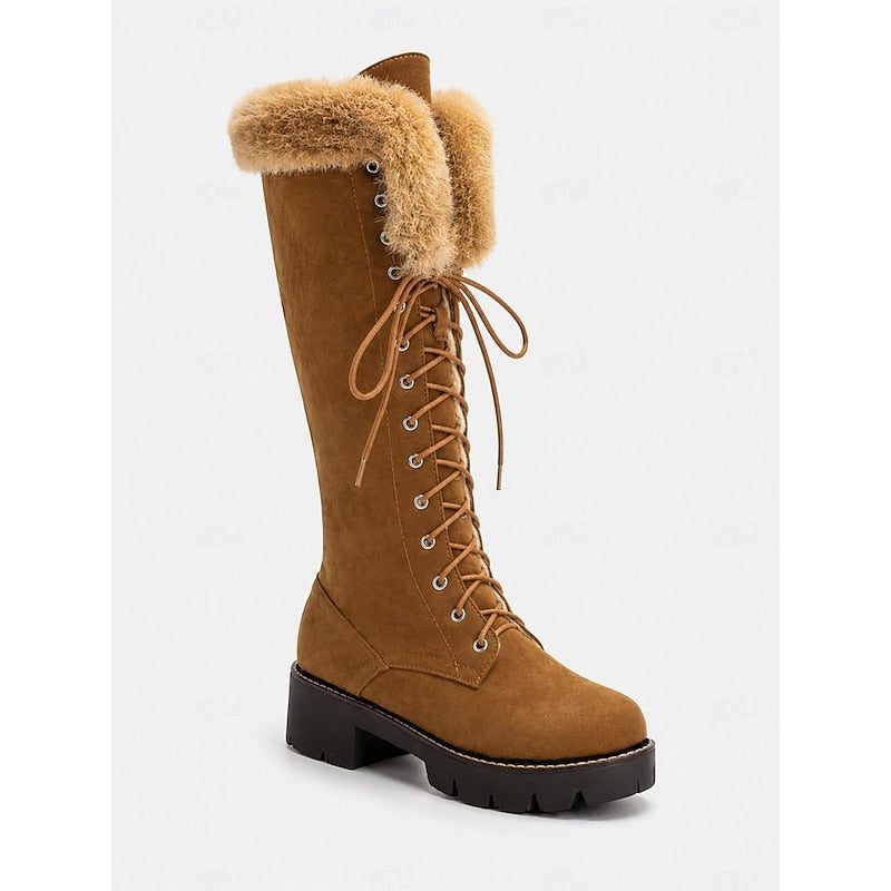 Osanne Lace-Up Platform Knee-High Winter Boots
