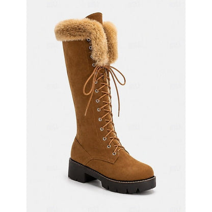 Osanne Lace-Up Platform Knee-High Winter Boots