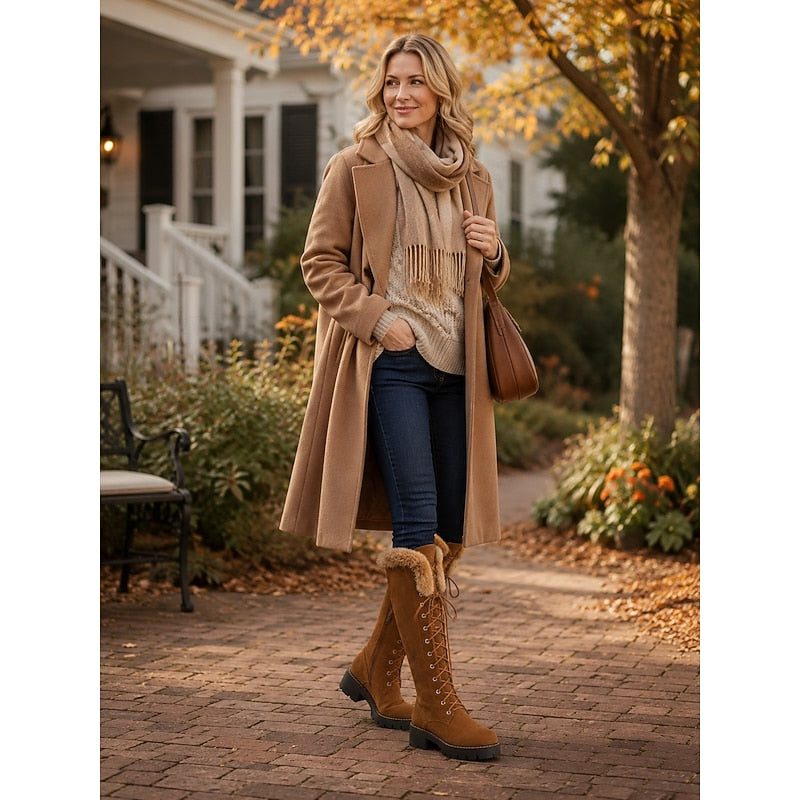 Osanne Lace-Up Platform Knee-High Winter Boots