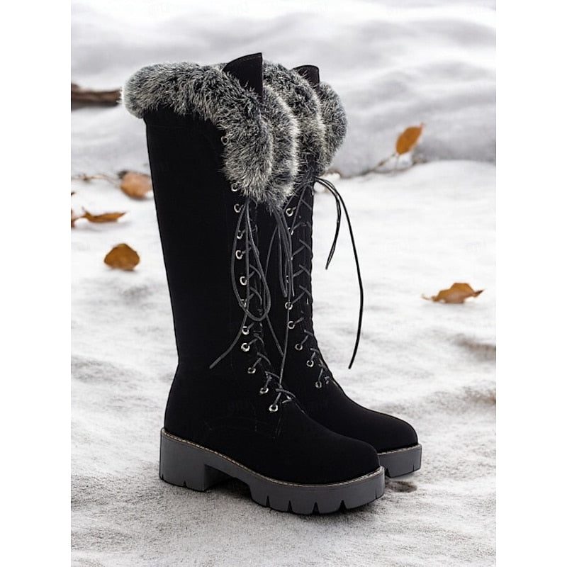 Osanne Lace-Up Platform Knee-High Winter Boots