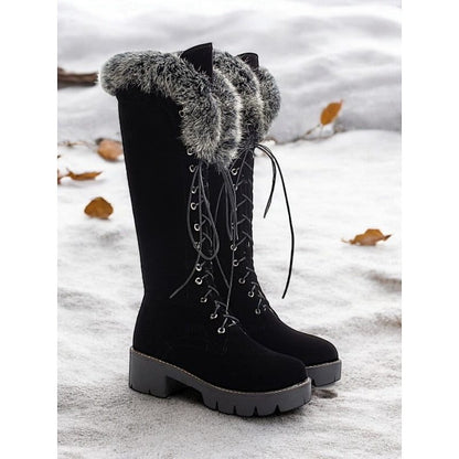 Osanne Lace-Up Platform Knee-High Winter Boots
