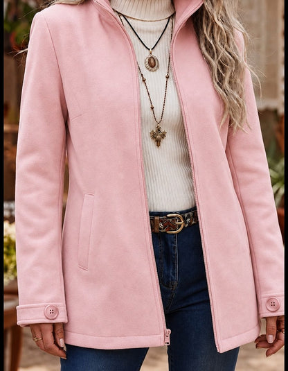 Nicolaisse Zip-Up Jacket with Stand Collar