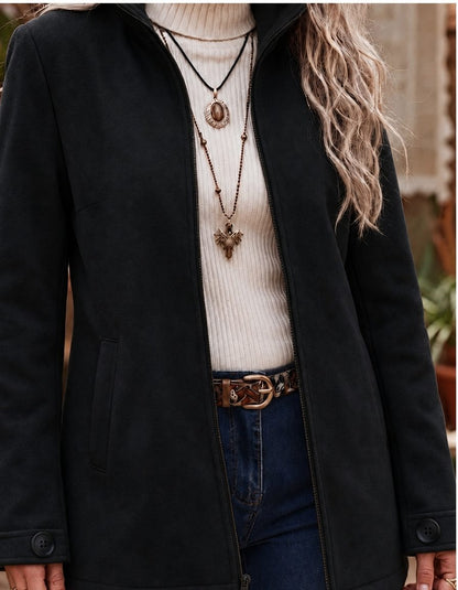 Nicolaisse Zip-Up Jacket with Stand Collar