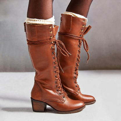 Gerberge Block Heel Combat Boots for City Days