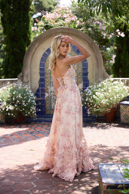 Yoshiko Floral Halter Maxi Dress