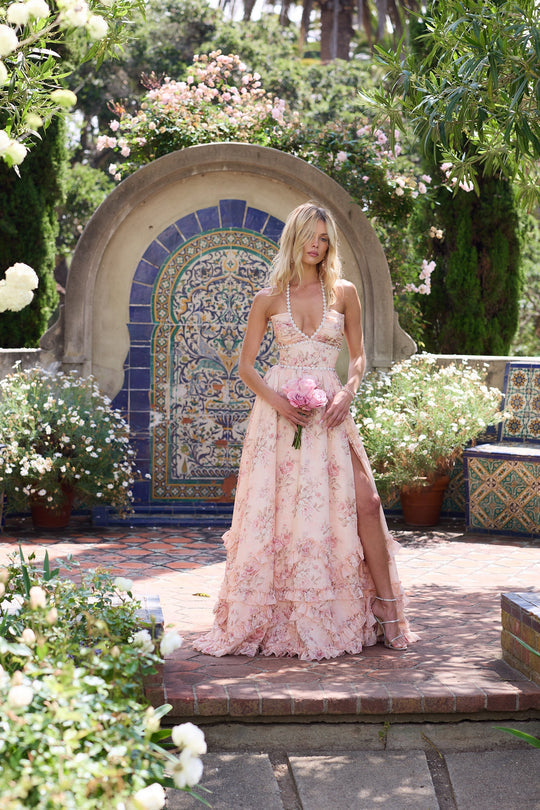 Yoshiko Floral Halter Maxi Dress