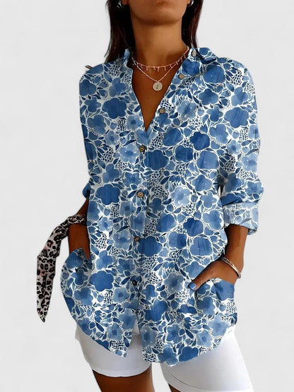 Contesina Button-Down Patchwork Shirt